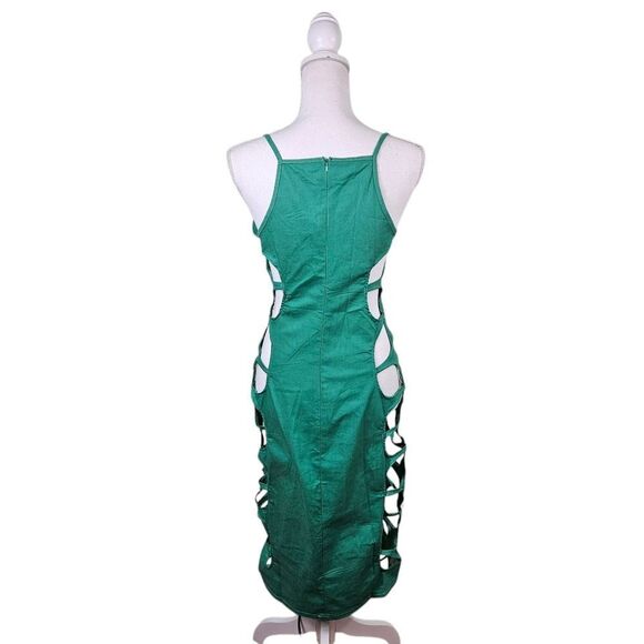 NWOT Halfheart Step Up Mini Dress. Green Lrg#027 - Picture 9 of 16